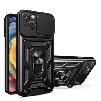 Etui Hurtel Hybrid Armor Camshield do Huawei nova Y90, pancerne z osłoną aparatu, czarne