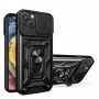 Etui Hurtel Hybrid Armor Camshield do Huawei nova Y90, pancerne z osłoną aparatu, czarne