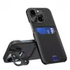 HURTEL iLike Apple iPhone 14 Etui Skórzane z Podpórką i Portfelem Czarny