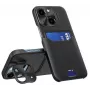 HURTEL iLike Apple iPhone 14 Etui Skórzane z Podpórką i Portfelem Czarny