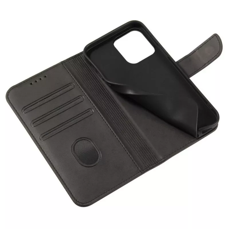 Hurtel Magnet Case Cover do TCL 20 Pro 5G Flip Cover Wallet Stand Czarny