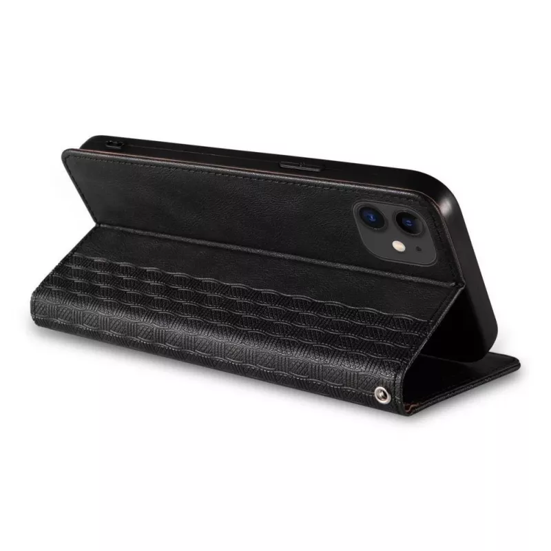 Hurtel Magnet Strap Case do iPhone 13 Mini - Etui Portfel z Miniaturowym Pendantem na Smycz - Czarny