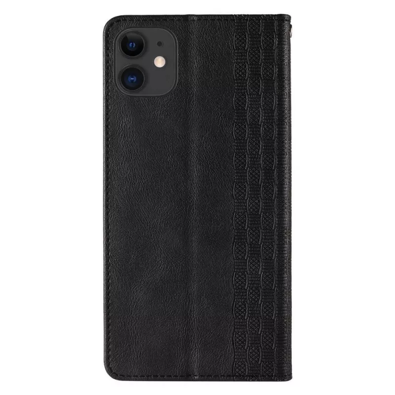 Hurtel Magnet Strap Case do iPhone 13 Mini - Etui Portfel z Miniaturowym Pendantem na Smycz - Czarny