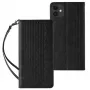 Hurtel Magnet Strap Case do iPhone 13 Mini - Etui Portfel z Miniaturowym Pendantem na Smycz - Czarny