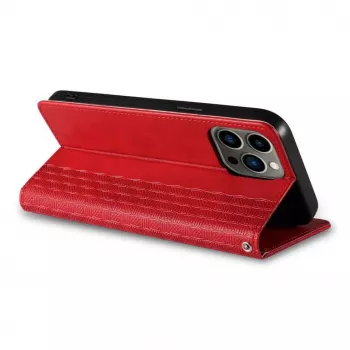 Hurtel Magnet Strap Case do iPhone 13 Pro Max - Portfel Etui z Odpinanym Paskiem i Zawieszką - Czerwony