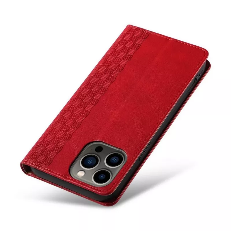 Hurtel Magnet Strap Case do iPhone 13 Pro Max - Portfel Etui z Odpinanym Paskiem i Zawieszką - Czerwony