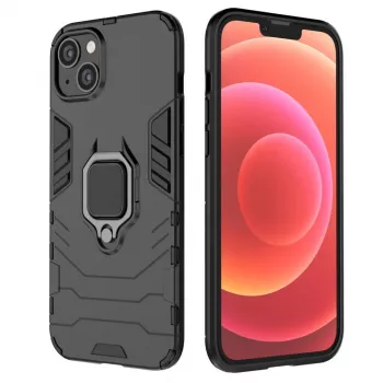 Hurtel Ring Armor Case do iPhone 14 Plus, Pancerna obudowa z uchwytem magnetycznym, pierścień, czarny