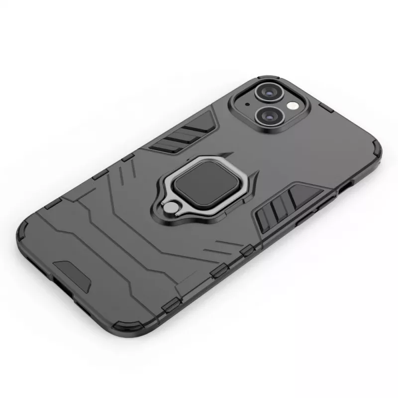 Hurtel Ring Armor Case do iPhone 14 Plus, Pancerna obudowa z uchwytem magnetycznym, pierścień, czarny