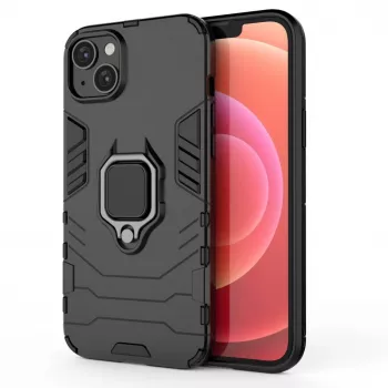 Hurtel Ring Armor Case do iPhone 14 Plus, Pancerna obudowa z uchwytem magnetycznym, pierścień, czarny