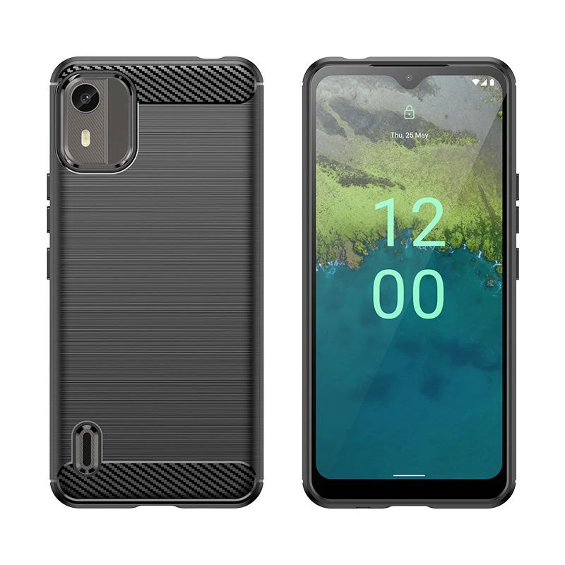 Hurtel Silicone Carbon Case do Nokia C12 / C12 Pro / C12 Plus - Czarny