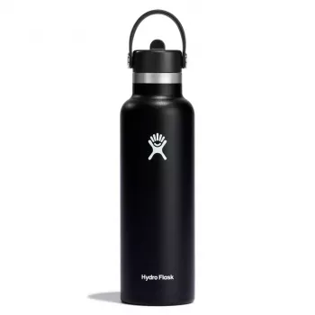 Butelka na wodę Hydro Flask Standard Mouth Flex Straw Cap 21 oz (620 ml) Czarny
