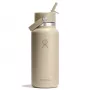 Butelka Hydro Flask Wide Mouth 32 oz z nakrętką Flex Straw Cap, próżniowo izolowana, ze stali nierdzewnej - Oat