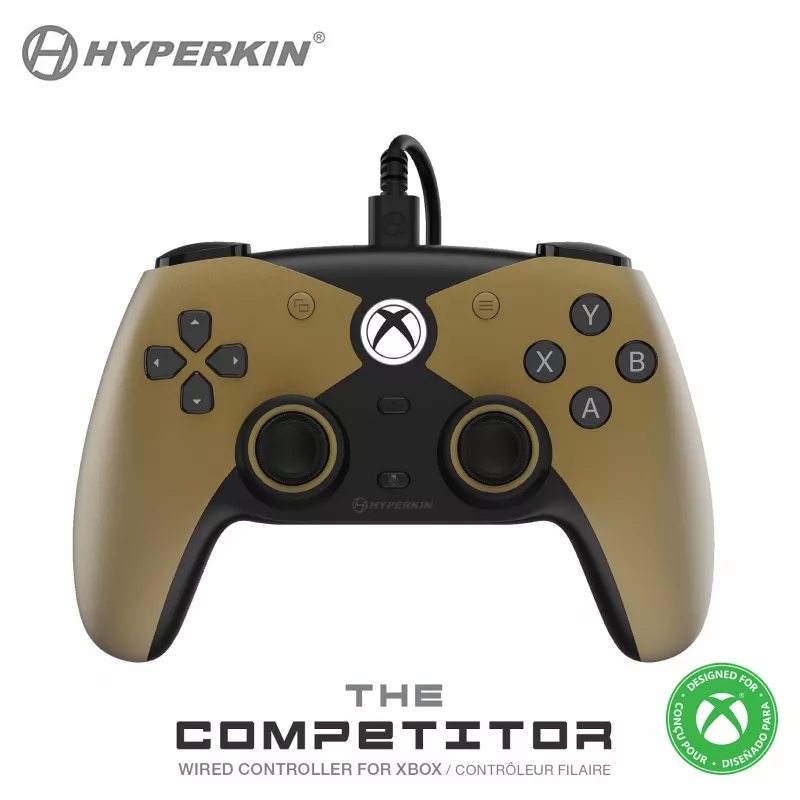 Hyperkin The Competitor Kontroler przewodowy do Nintendo 64 - złoty