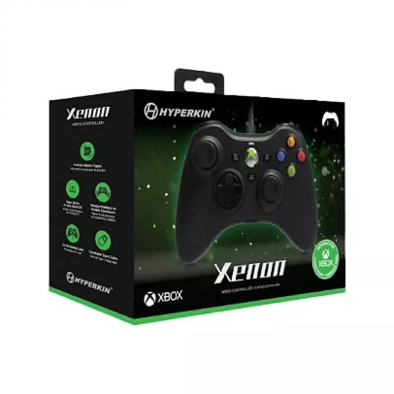 Hyperkin Xenon Przewodowy Kontroler dla Xbox Series X|S, Xbox One i PC – Czarny