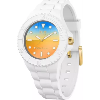 Zegarek damski ICE 020391 (40 mm) - Różowy pasek silikonowy, kwarcowy analogowy
