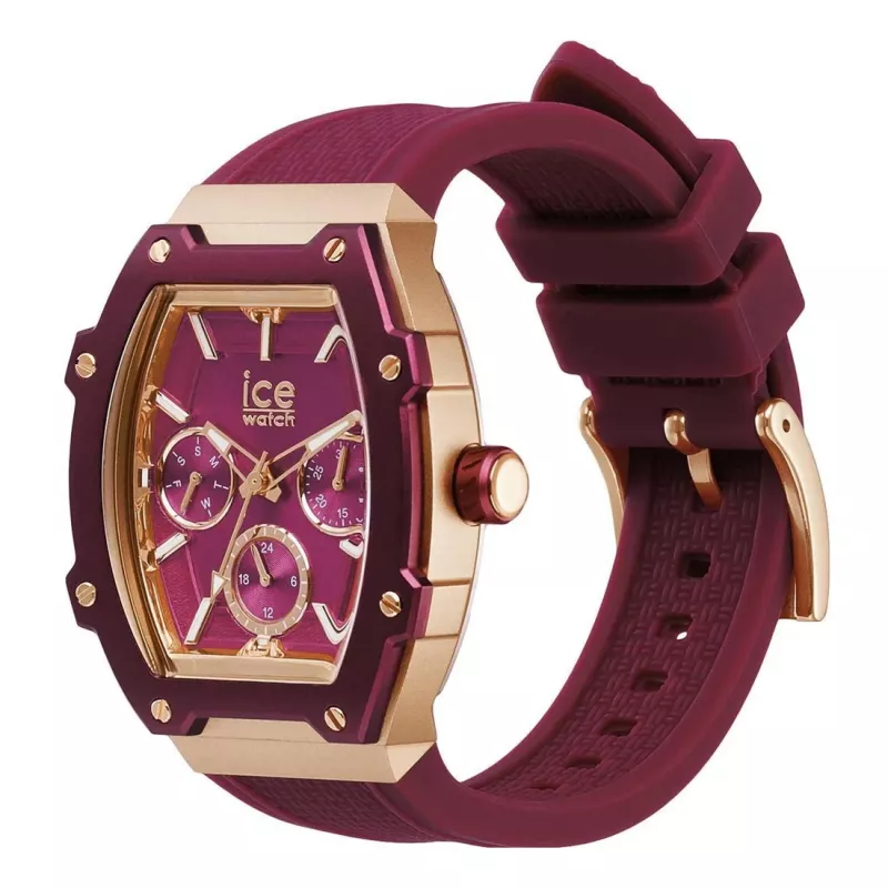 Zegarek damski ICE 23806 (45mm) - Różowy pasek silikonowy, kwarcowy analogowy, wodoszczelność 10 ATM