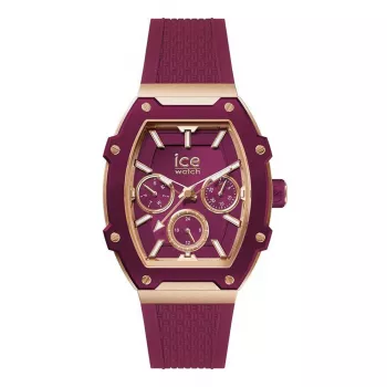 Zegarek damski ICE 23806 (45mm) - Różowy pasek silikonowy, kwarcowy analogowy, wodoszczelność 10 ATM