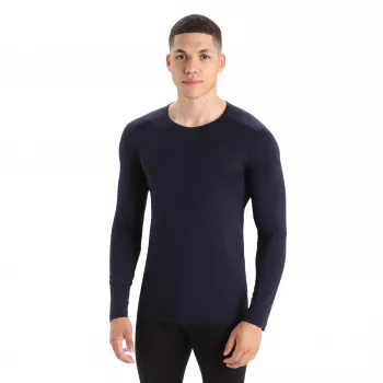 Icebreaker 200 Oasis L/S Crewe Thermal Base Layer Top - Midnight Navy, XXL