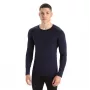 Icebreaker 200 Oasis L/S Crewe Thermal Base Layer Top - Midnight Navy, XXL