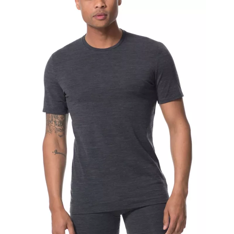 Icebreaker Anatomica S/S Crewe Base Layer T-Shirt - Black/Monsoon - Size M