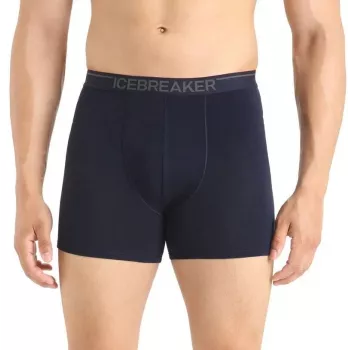 ICEBREAKER Men's Anatomica Boxer Briefs w kolorze Midnight Navy - Mieszanka wełny merynosów, odporna na zapachy, regulująca temperaturę
