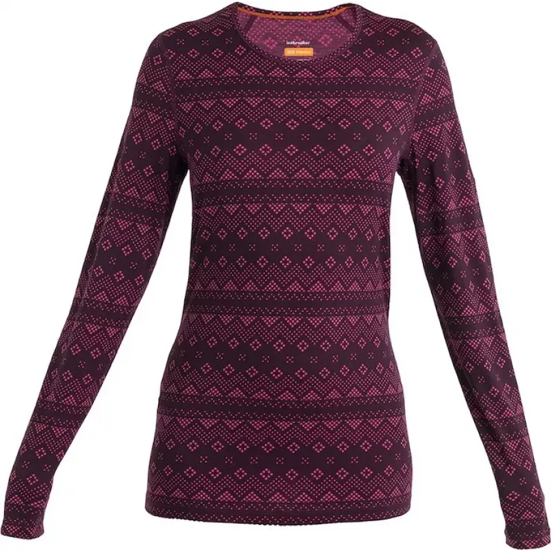 Icebreaker Merino 200 Oasis LS Crew Women's First Snow Nightshade/Tempo