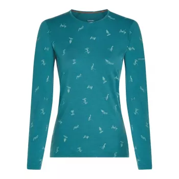 Icebreaker Merino 200 Oasis LS Crew Women's Ski Day Topaz/Hydro