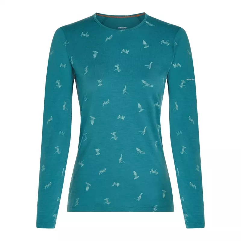 Icebreaker Merino 200 Oasis LS Crew Women's Ski Day Topaz/Hydro