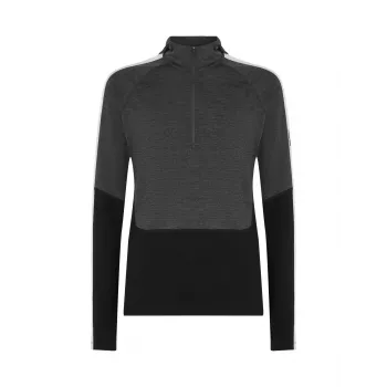 Icebreaker Merino 200 Oasis+ LS Half Zip Hoodie Men's Black/Jet/Undyed
