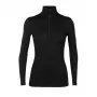 Icebreaker Merino 200 Oasis LS Half Zip Damski Termoaktywny Top Warstwa Podstawowa Czarny