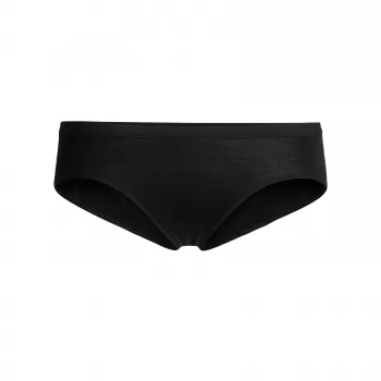 Icebreaker Siren Hipkini Damskie Czarne Figi z Wełny Merino