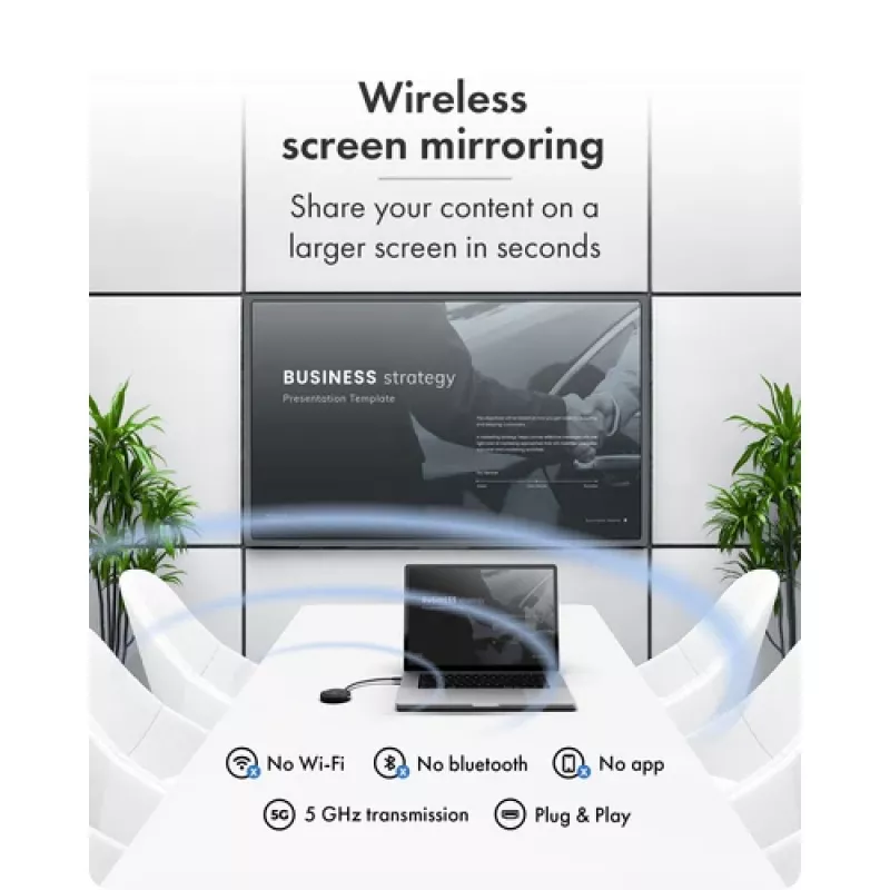 Icy Box IB-WL101 Bezprzewodowy zestaw przedłużacza HDMI - Nadajnik i odbiornik USB-C do HDMI, Full HD 1080p, zasięg 30 m, czarny