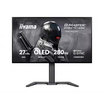 IIYAMA G-Master GOB2701QSC-B1 27 inch WQHD OLED Gaming Monitor, 280Hz, 0.03ms, HDR, USB-C 90W, Czarny