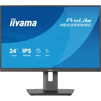 IIYAMA ProLite XB2495WSC-B1 24.1 inch WUXGA IPS 100Hz Monitor z USB-C Hub, Regulacją Wysokości, VESA, Głośniki
