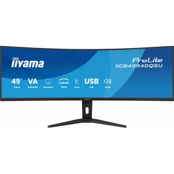 IIYAMA ProLite XCB4994DQSU-B1 49 cali Super-Ultrawide Zakrzywiony monitor VA Dual QHD 120Hz HDR400 USB-C Hub Głośniki Regulacja wysokości