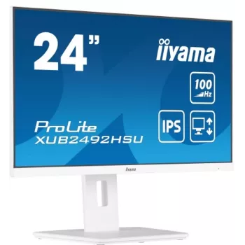 iiyama ProLite XUB2492HSU-W6 24 inch IPS Full HD 100Hz Monitor z Hubem USB, 0.4ms, Biały