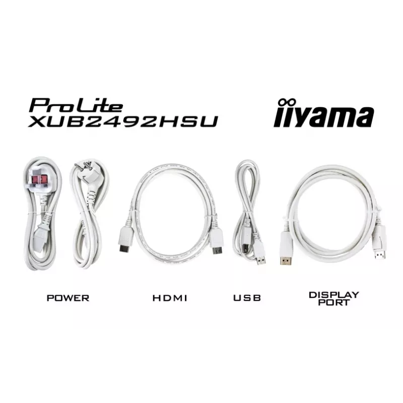 iiyama ProLite XUB2492HSU-W6 24 inch IPS Full HD 100Hz Monitor z Hubem USB, 0.4ms, Biały