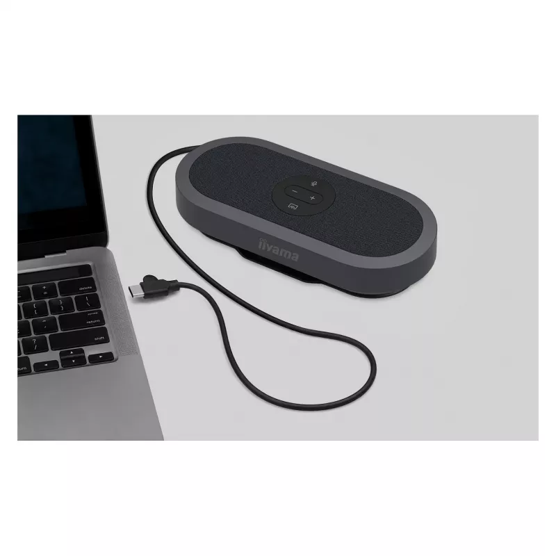 IIYAMA WP-MEET03M Bezprzewodowy nadajnik prezentacyjny z 8-mikrofonowym układem, 4K UHD, USB-C, czarny