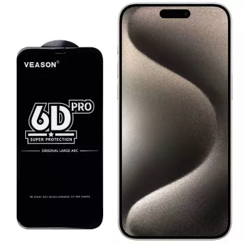 iLike 6D Full Face Glue 9H Hartowane Szkło Ochronne do Apple iPhone 15 Plus z Czarną Ramką