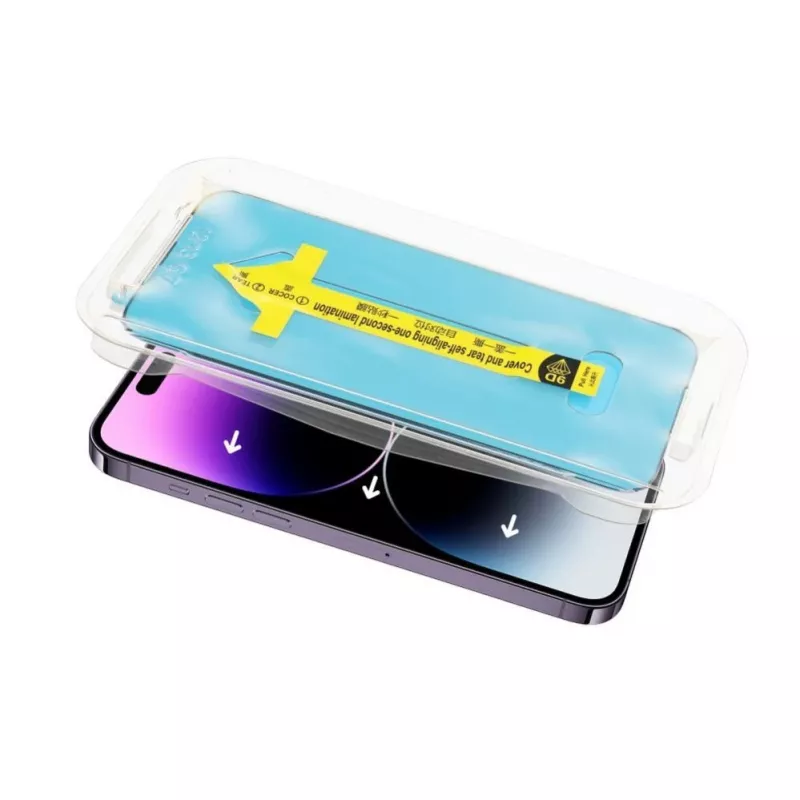 iLike Apple 5D Full Glue Tempered Glass do iPhone 13 / 13 Pro / 14 Czarny + Aplikator