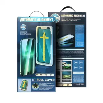 iLike Apple 5D Full Glue Tempered Glass do iPhone 13 / 13 Pro / 14 Czarny + Aplikator