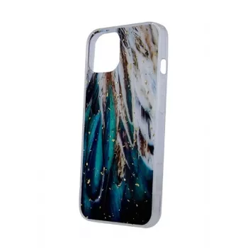 iLike Apple Gold Glam Etui do iPhone 14 Pro 6,1 cala z piórami