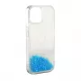 iLike Apple iPhone 11 Silikonowe etui Water Glitter Niebieskie