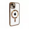 iLike Apple iPhone 15 Etui TPU Elektroplating z MagSafe Przezroczyste Złote