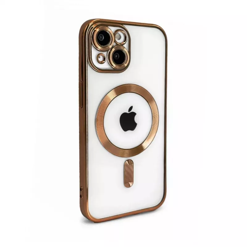 iLike Apple iPhone 15 Etui TPU Elektroplating z MagSafe Przezroczyste Złote