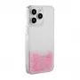 iLike Apple iPhone 15 Pro Silicone Case Water Glitter Pink