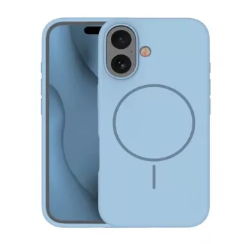 iLike Apple iPhone 16 Soft Touch Silikonowe etui z MagSafe jasnoniebieskie