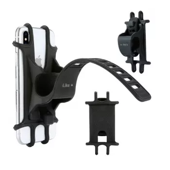 iLike Bike Holder IPH01BK Czarny - Uniwersalny uchwyt na kierownicę do smartfonów 4.0-6.5 cala