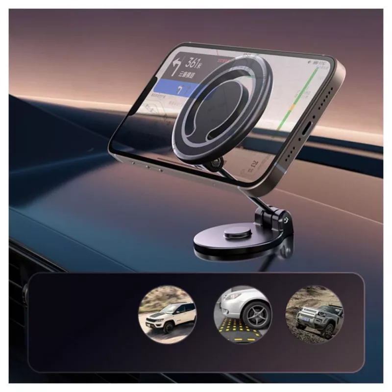 iLike C62 Metal Panel Fix Universalny Magnetyczny Uchwyt MagSafe Ring Size Smartphone Regulowany Czarny
