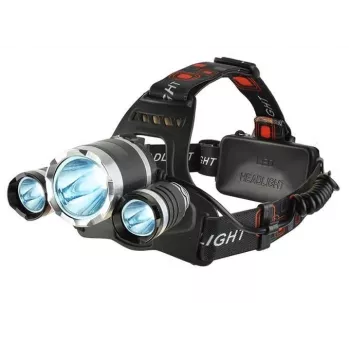 iLike CP-HDL-BK Przedni reflektor, lampa czołowa, 3x dioda LED CREE, silny daleki zasięg, czarny